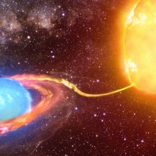 Outreach image, Binary Evolution Pulsator. Credit: Araucaria Project