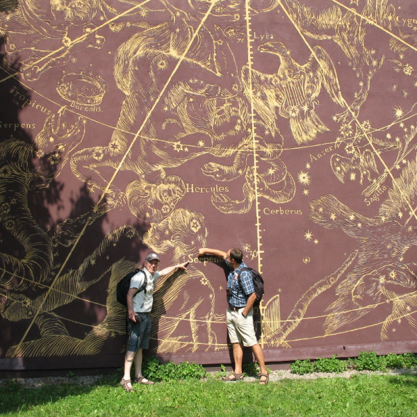 Wolfgang Gieren and Grzegorz Pietrzyński preparing finding charts for the next observing run, Gdańsk, Poland, 2013