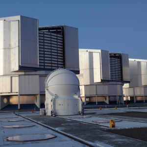 Auxiliary 1.3m telescope in front of 8.5m VLT, Paranal, Chile