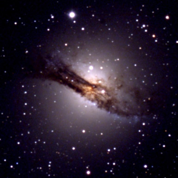 Centaurus A (NGC 5128), false color RGB image (R, V, B), created with Vysos 6 telescope. Credit: Universitätssternwarte Bochum