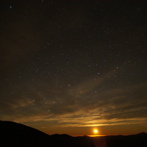 Moonset over Atacama Desert, Chile. Credit: Michael Ramolla