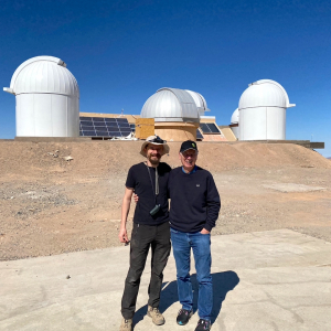 Bartek and Wolfgang and at the Observatory Cerro Armazones, currently Observatory Cerro Murphy (OCM), during construction of 3 new telescopes. March 2023