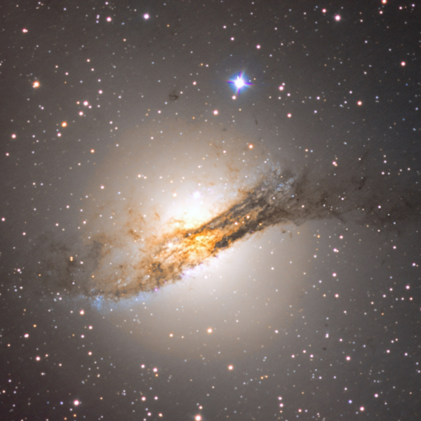 Centaurus A, composite image taken by Mirek Kicia with 0.8-m telescope at OCA (currently OCM), 2023