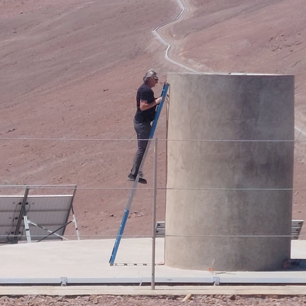 Check of a pillar for 1.5-m telescope, during the visit of Xavier Barcons, ESO's director general, at OCM, November 20, 2023