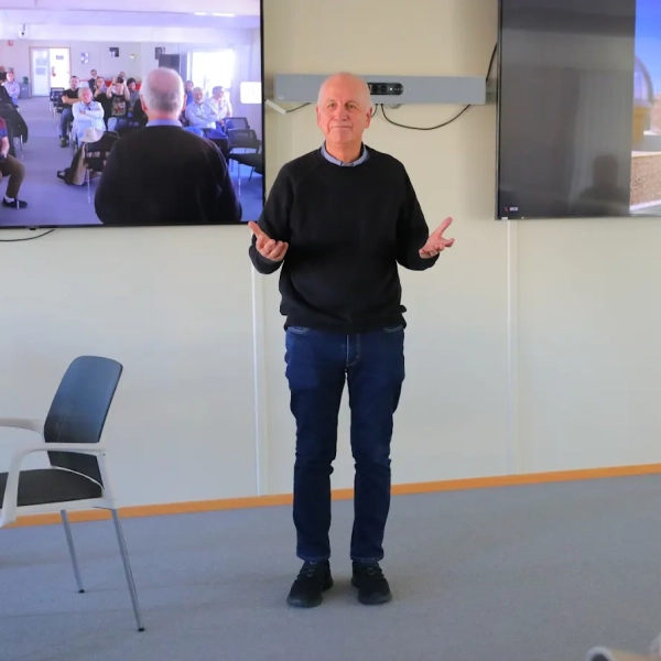 Wolfgang at the Inauguration of the OCM. Paranal Residency, April 23, 2024