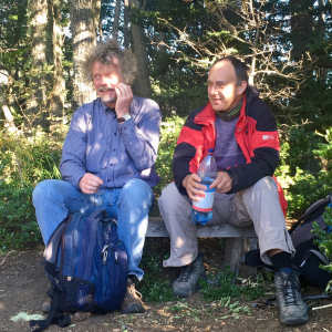 Jesper and Grzegorz on a hike in the Conguillío National Park, Chile, 2019