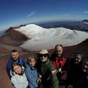 On the top of Lonquimay Volcano, Conguillío National Park, Chile, 2019
