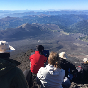 On the top of Lonquimay Volcano, Conguillío National Park, Chile, 2019