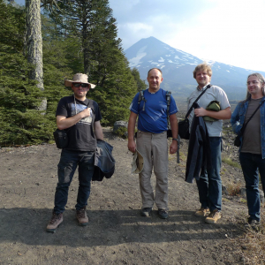 Marek, Grzesiek, Zibi and Igor on a hike, Chile, c.a. 2010